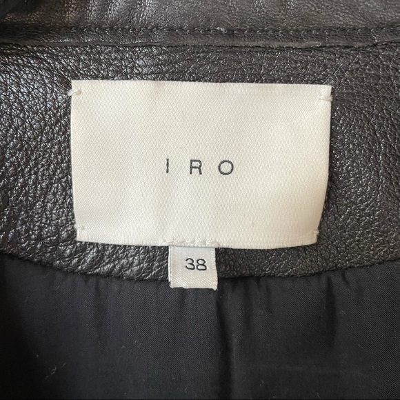 IRO Joss Lamb Leather Moto Jacket Black - Picture 6 of 8